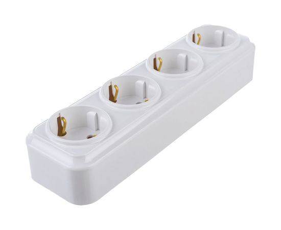 Розетка Bylectrica 4-местная ОУ с заз.конт., серия ВАРИАНТ, белый, РА16-0182 – изображение 3