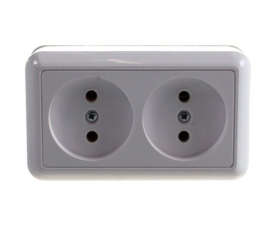 Розетка Кунцево-Электро ОПТИМА двухместная, 10А РА10-373 8009 – изображение 3