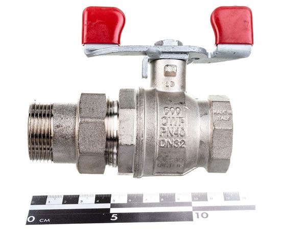 Шаровой кран RuB с накидной гайкой (""американка""), 1 1/4"" DN32 PN40, ВР-ВР, серия MILANO (S.90) S90G36 – изображение 3