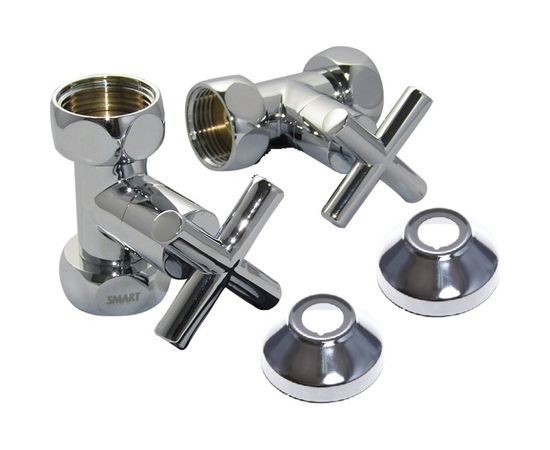 Прямой кран-вентиль SMT ручка крест, хром, 1х1 г/г, 2 шт 8730SCH1010/2C – изображение 5