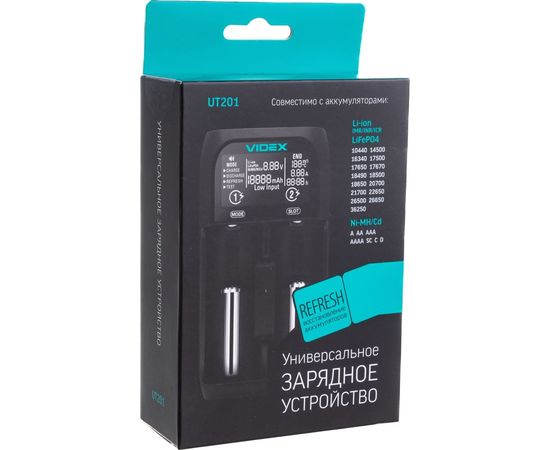 Зарядное устройство Videx VCH-UT201 пустое, 1-2хАА, ААА, SC, C, D, 18650, 14500 – изображение 6