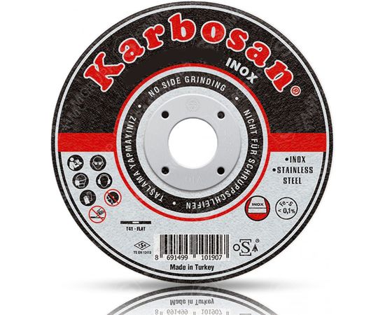 Диск отрезной по нержавеющей стали 180х1.9х22 мм INOX Karbosan 10420 