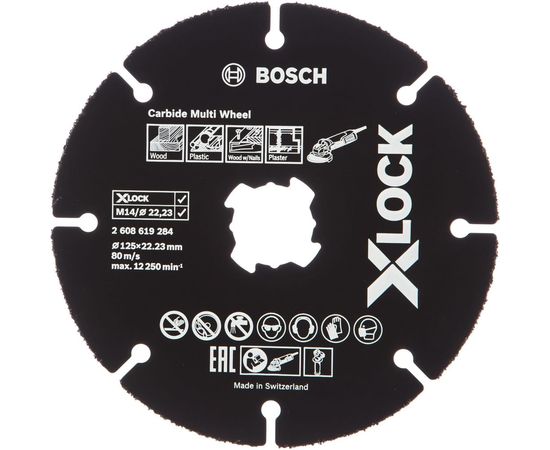 Круг отрезной по дереву X-LOCK (125х22.2 мм) для УШМ Bosch 2608619284 