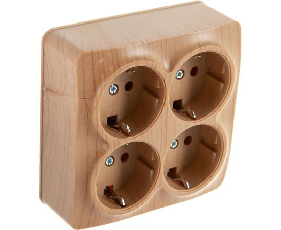 Четырехместная розетка IONICH с/з сосна квадрат 1459 