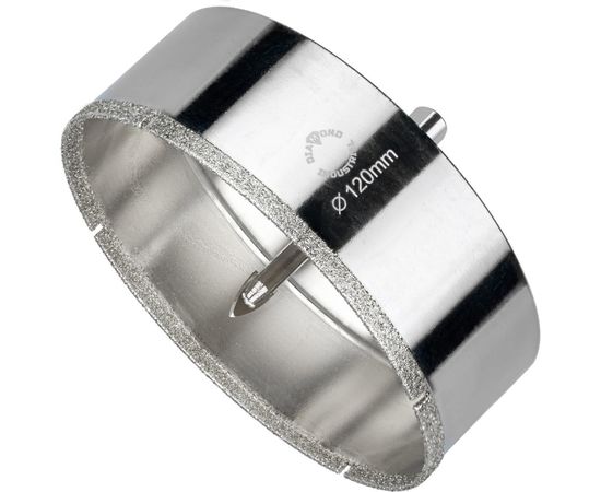 Коронка алмазная по керамограниту и керамике с центрирующим сверлом 120 мм Diamond Industrial DIDCSC120 