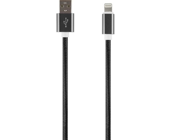 Дата-кабель Red Line USB – 8 – pin для Apple 2 метра нейлоновая оплетка, черный УТ000017394 