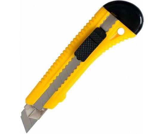 Канцелярский нож INFORMAT усиленный 18 мм, с фиксатором и металлическими направляющими CIF18MG 