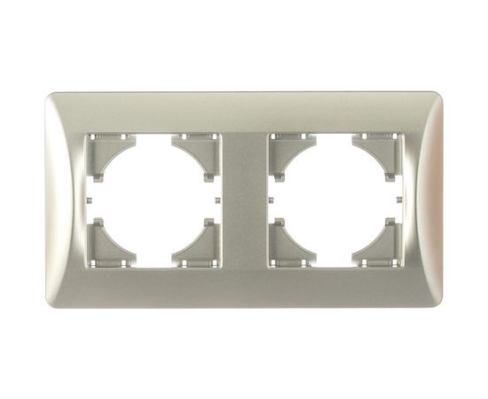 Рамка GUSI ELECTRIC Ugra 2-местная, цвет серебро С1120-004 