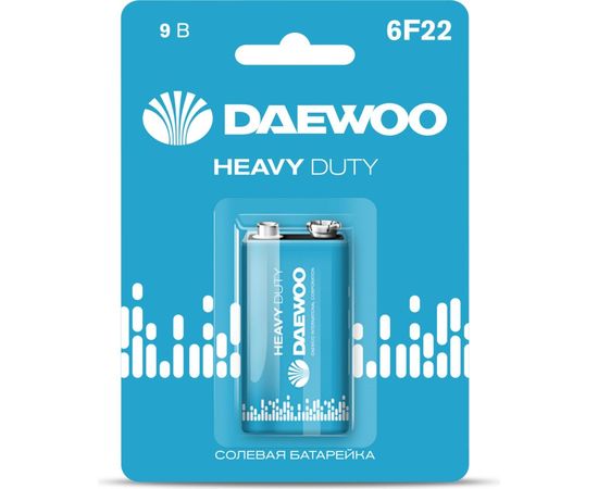 Солевая батарейка DAEWOO 6F22 Heavy Duty 2021 BL-1 5029248 