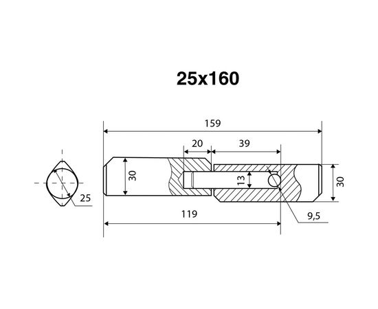 Шарнир-петля под сварку БУЛАТ (25х160 мм; каплевидная с запрессованным шариком) 14092 – изображение 2