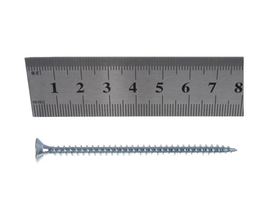 Потайной универсальный шуруп Метизный двор 5,0x80, оцинкованный, 100 шт. 4690441022776 – изображение 2