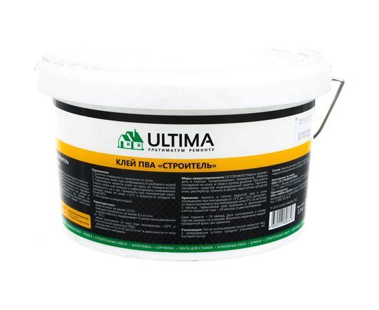 Клей ПВА ULTIMA СТРОИТЕЛЬ ведро 2,3кг ULTSTR23 – изображение 2