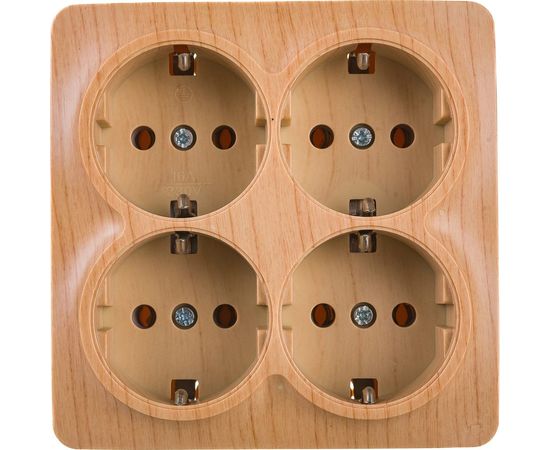 Четырехместная розетка IONICH с/з сосна квадрат 1459 – изображение 2