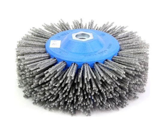 Щетка дисковая нейлон 1-052 140 мм; P46 по дереву для браширования на УПМ/УШМ OSBORN 401.913-5421 – изображение 2