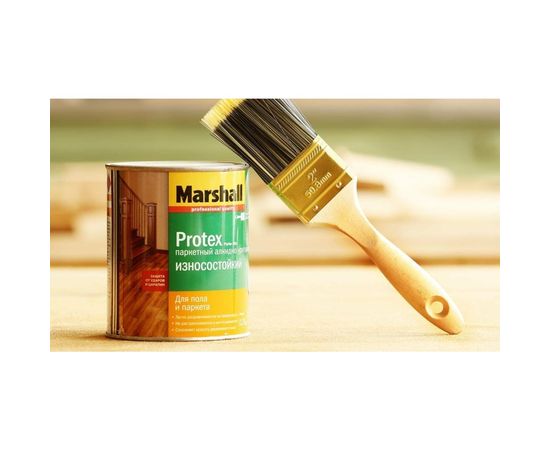 Лак MARSHALL PROTEX паркетный, износостойкий, глянцевый 2,5л 5255006 – изображение 2