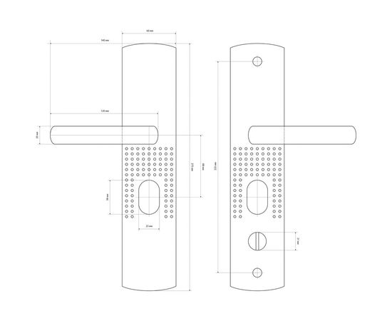 Комплект ручек для металлических дверей Стандарт РН-СТ222-1-R (универсальная; подсветка; правая) 7839 – изображение 3