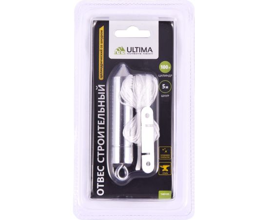 Строительный отвес ULTIMA цилиндр, 100 г, шнур 5 м 140105 – изображение 3