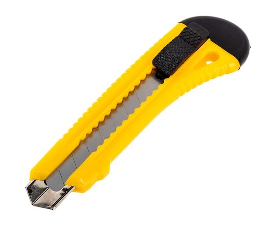 Канцелярский нож INFORMAT усиленный 18 мм, с фиксатором и металлическими направляющими CIF18MG – изображение 4