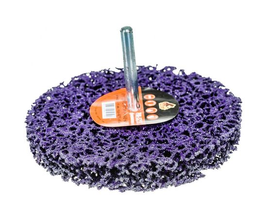 Круг для снятия ржавчины на шпинделе фиолетовый (6х100 мм) Русский Мастер РМ-52190 – изображение 6
