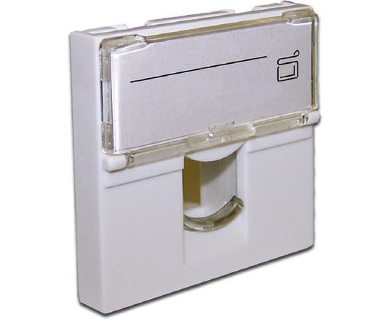 Вставка LANMASTER 45x45 на 1 кейстоун, со шторкой, маркировкой, белая, LAN-SIP-23L-WH 