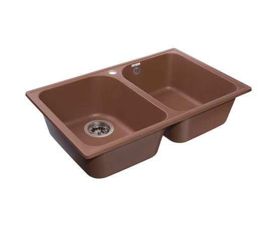 Мойка GranFest две чаши 740*480 терракот QUARZ 15 