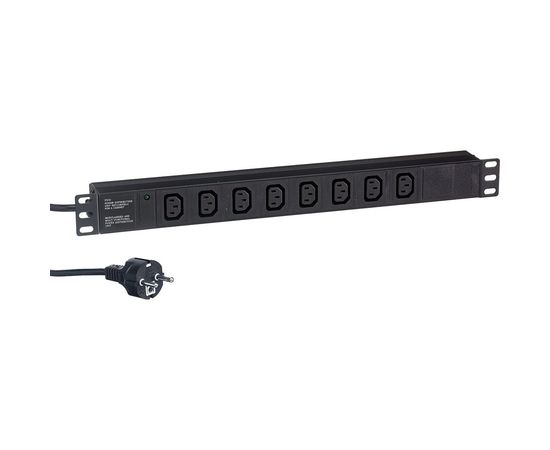 Блок розеток ExeGate ServerPro PDU-19H809 Al-8C13-EU2.5CU, 19, 1U, алюминий, 8 IEC 320 C13, евро, 2.5м 280855 