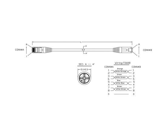 Экранированный патч-корд Hyperline F/UTP Cat.5e (100% Fluke Component Tested), 5 м, серый, 42339 – изображение 2