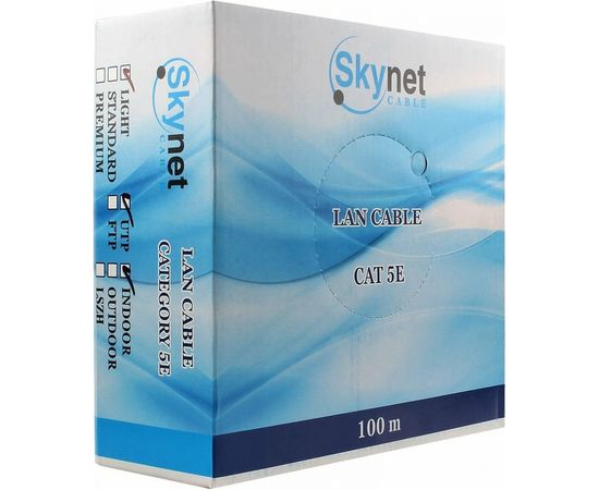 Кабель SkyNet Standart UTP indoor 4x2x0,48, медный, FLUKE TEST, кат.5e, однож., 305 м, box, серый CSS-UTP-4-CU – изображение 2