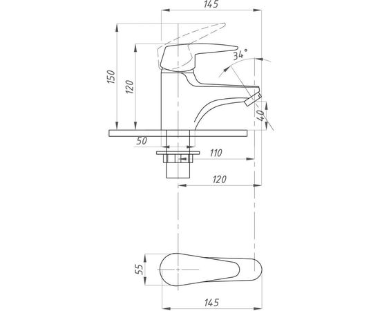 Смеситель для раковины Профсан ПСМ тип См-УмОЦБА PSM-740-072 – изображение 2