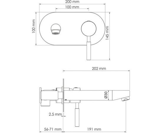 Встраиваемый смеситель для умывальника WasserKRAFT Main 4130 – изображение 3
