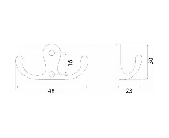 Двойной крючок Trodos 04.11.07 малый, серебро 302032 – изображение 4