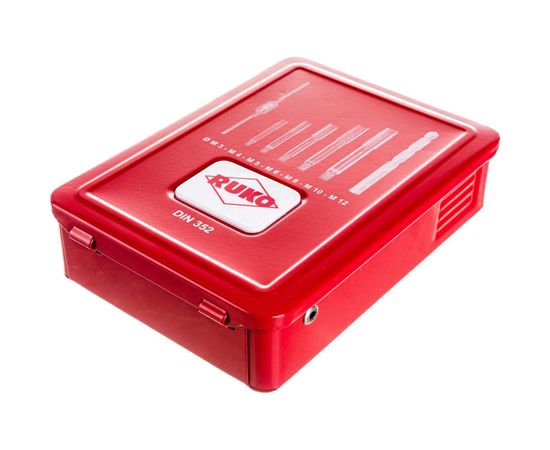 Набор машинно-ручных метчиков HSS M3-M12+вороток+сверла, 15шт RUKO 245004 – изображение 5