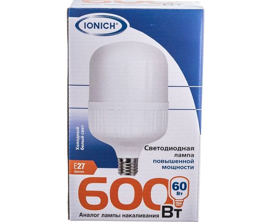 Светодиодная лампа IONICH высокой мощности ILED-SMD5730-Т135-60Вт-5400Лм-220В-6500К-E27 1620 – изображение 6