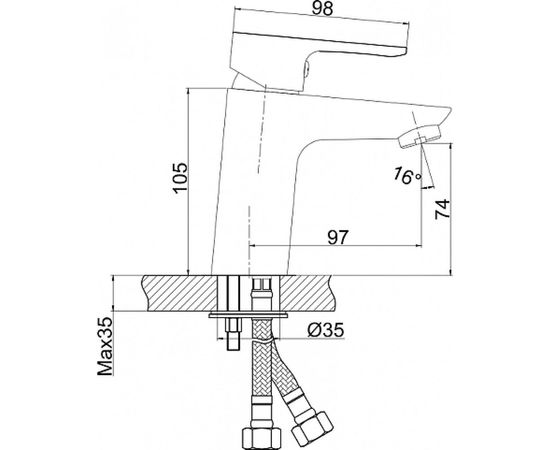 Смеситель для раковины Cersanit CERSANIA со сливным гарнитуром 63030 – изображение 7