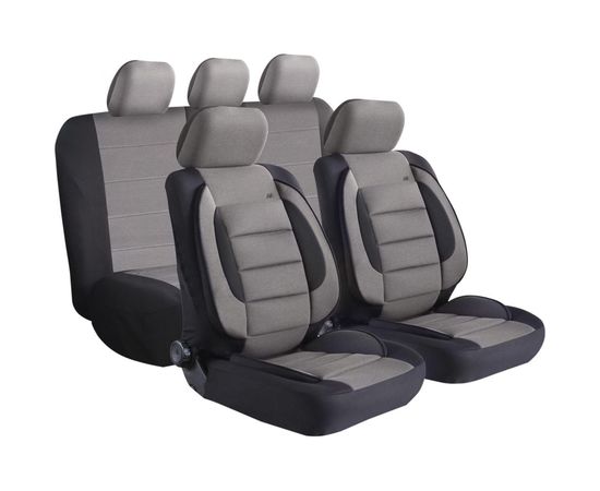 Чехлы для автомобильных сидений KRAFT COMFORT универсальные, полиэстер, черно-серые KT 835639 