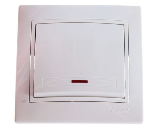 Выключатель с подсветкой LEZARD MIRA белый с белой вставкой 701-0202-111 