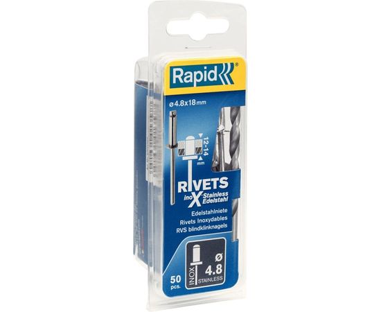 Заклепка из нержавеющей стали (50 шт; 4.8x18 мм) RAPID 5000397 