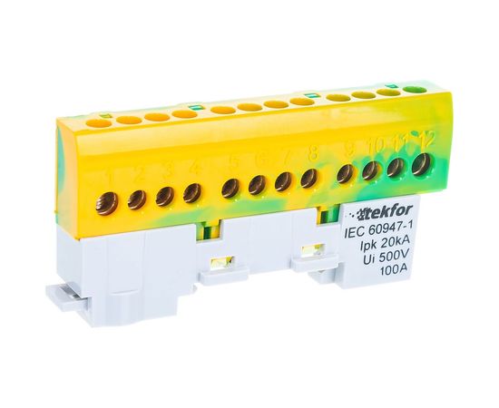 Изолированная нулевая шина Tekfor KSN-6-6x9-12 PE 06-07-005 