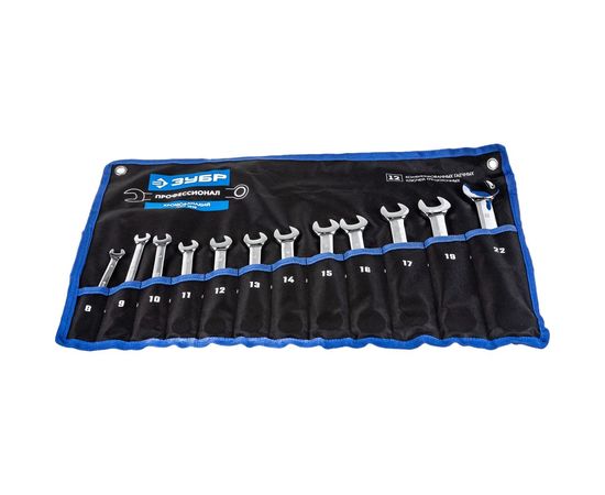 Набор комбинированных гаечных трещоточных ключей, 12 шт Зубр 8 - 22 мм, 27075-H12_z01 