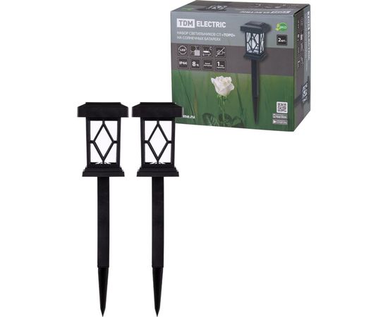 Набор светильников TDM СП Торо на солнечных батареях, пластик, 10х44 cм, 2 шт, SQ0330-0107 
