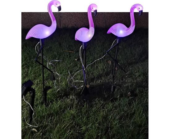 Садовый светильник "Три розовых фламинго на солнечной батарее КОСМОС KOC_SOL367 – изображение 2