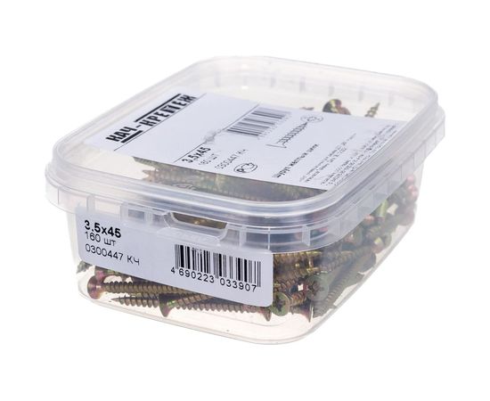 Шуруп Качественный КРЕПЕЖ желтый цинк 3,5x45, 160 шт. 0300447 КЧ – изображение 5