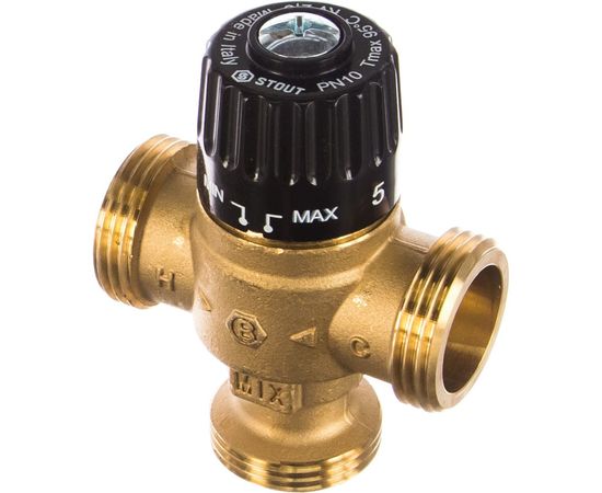 Термостатический смесительный клапан STOUT 1 НР, 30-65°С, KV 2.3 SVM-0125-236525 