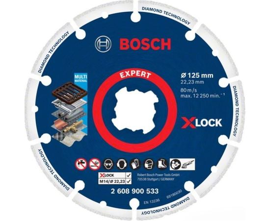 Диск алмазный по металлу X-LOCK (125х22 мм) Bosch 2608900533 