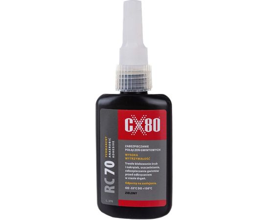 Фиксатор резьбы высокой прочности CX80 зеленый RC70 50ML 090 
