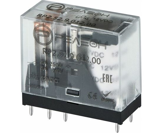 Промежуточное реле РЕЛЕОН 2 перекидных контакта 5А 12В DC RP252901200 