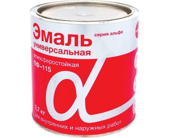 Универсальная эмаль Krafor Альфа ПФ-115 красная 2.7 кг 6 30757 