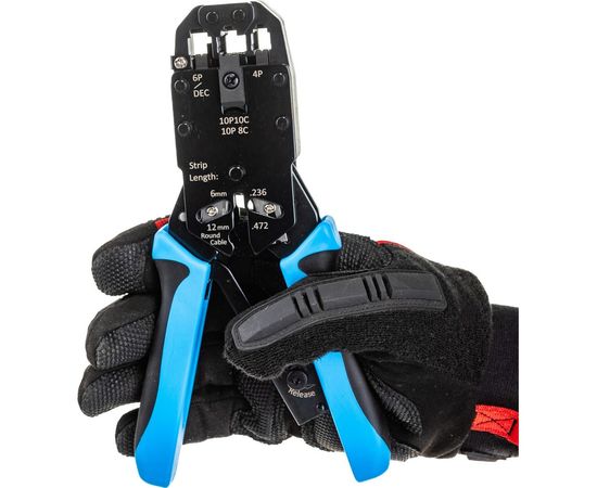 Обжимной инструмент для разъемов RJ-50, RJ-45, RJ-12, RJ-11 /10P10C Hyperline HT-200AR 8P8C типа 35548 – изображение 2