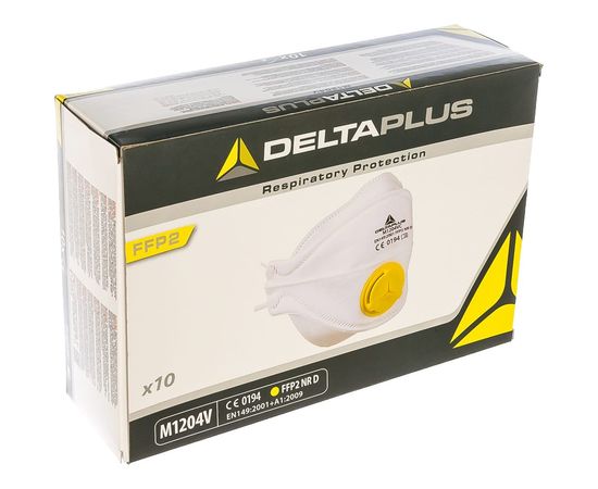 Респираторная четырёхпанельная маска Delta Plus FFP2 10 шт. M1204VC – изображение 2