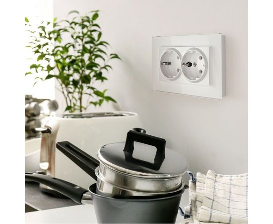 Двойная розетка с заземлением WERKEL W1172001 белая a051129 – изображение 2